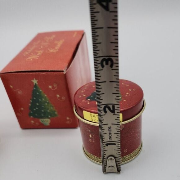 Holiday Tree Wick N Tin Candles Set of 2 Bayberry Scent Vintage Susan Zulauf - Picture 8 of 12